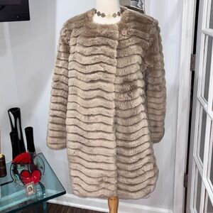 BB Dakota ‘MCCOY’ Quilted Faux Fur Jacket in Camel